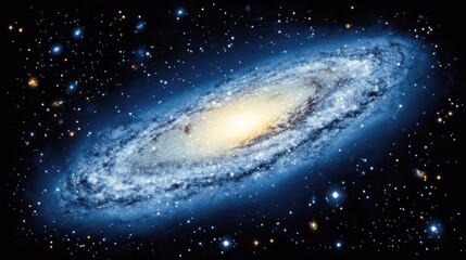 Obraz premium Stunning Spiral Galaxy with Bright Star Clusters