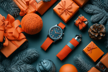 Seasonal collection of vibrant gifts and accessories arranged for festive Black Friday shopping