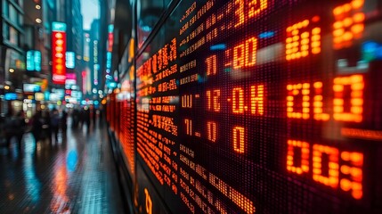 Obraz premium Stock market graphs and currency rates, high-tech market analysis, global economy trends in 2025