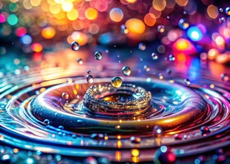 Abstract background. A bright colorful whirlpool of multicolored paints, splash, splash. Bubbles and drops of water.