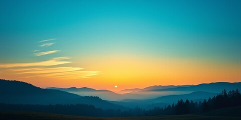 Fototapeta premium A scenic mountain landscape captured at sunset, highlighting natural beauty and tranquility under vibrant skies.