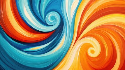 Vibrant swirls of color in abstract art