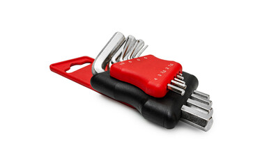 L-Shaped Hex Wrench set isolated on white background