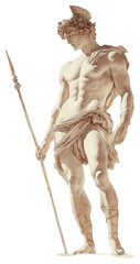 Obraz premium PNG An ancient greek Perseus painting art man.