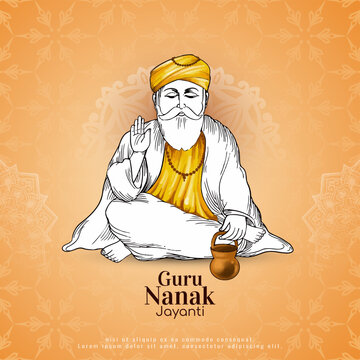 Happy Guru Nanak jayanti sikh festival celebration background