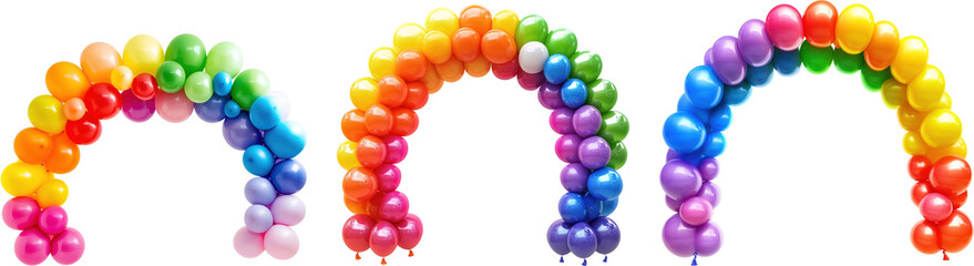 balloon arch colorful party decor celebration png, party balloon isolated on transparents background