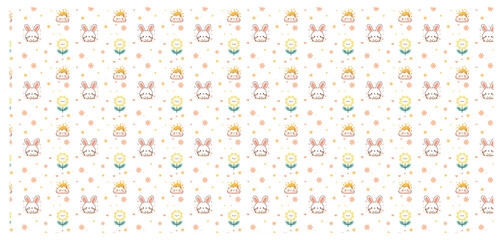 Seamless pattern with cute rabbit