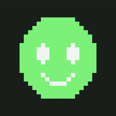 Obraz premium Pixel Art Retro Emoticon Smile Face Y2k.