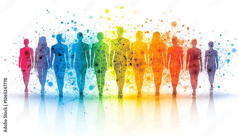 Poster A dynamic graphic showcasing interconnected individuals in a network