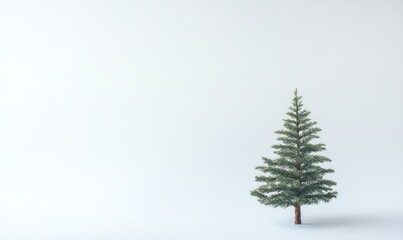 Isolated tiny spruce tree on white backgrund