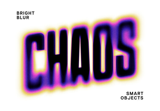 Glow Blurred Effect Mockup