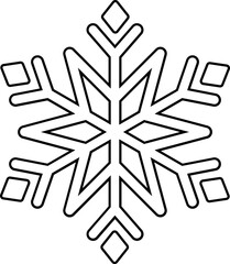 Obraz premium snowflake outline vector. Isolated winter snowflake outline svg.