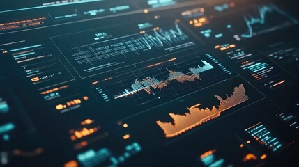 Fototapeta premium Futuristic Data Visualization and Analysis Interface