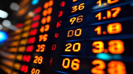 Fototapeta premium Abstract Flow of Numbers and Symbols in Stock Exchange