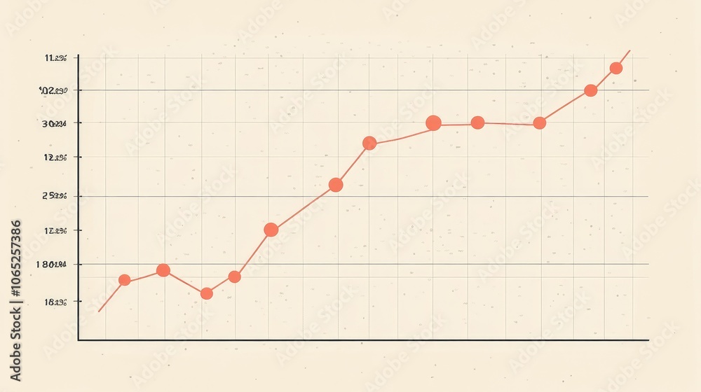 Poster Growth Trend Graph with Data Points and Background Texture