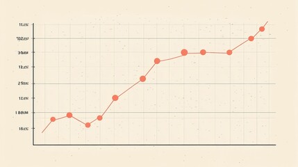 Growth Trend Graph with Data Points and Background Texture