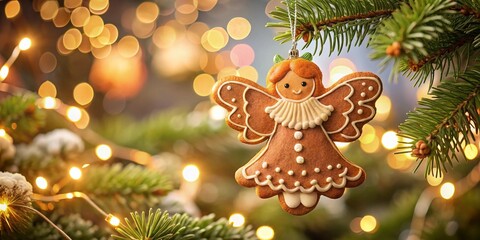 Cheerful Gingerbread Angel Ornament for Holiday Decor, Festive Christmas Decorations, Cozy Winter Vibes, Handmade Ornaments, Unique Holiday Gifts, Gingerbread Crafts, Seasonal Cheer