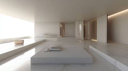 Modern Minimalist Interior with Bright Lighting