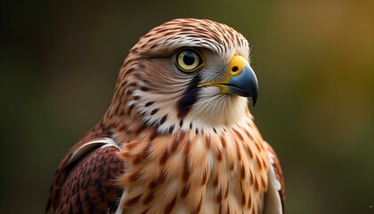 Obraz premium Close-up of a Common Kestrel showcasing natural textures and intricate details in realistic lighting