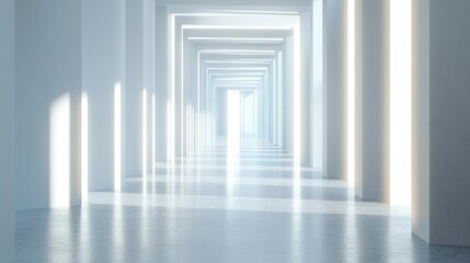 Obraz premium Spacious Modern Hallway with Bright Soft Light