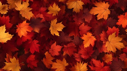 Fototapeta premium Vibrant Autumn Leaves on Forest Floor