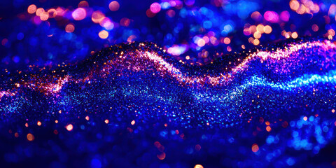 A blue and purple wave of glitter