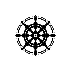 Fototapeta premium ship wheel rudder design vector