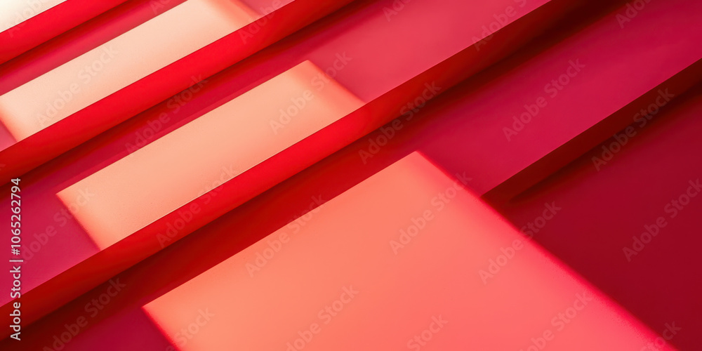 Poster A red background with a red line on it