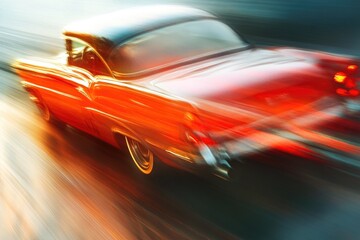 Naklejka premium Long Exposure Effects on a Fast-Moving Vehicle