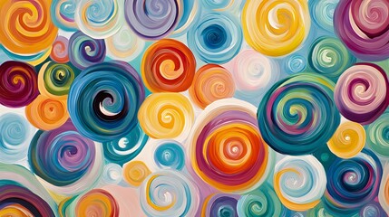 Fototapeta premium Abstract Colorful Swirls Painting Texture Background