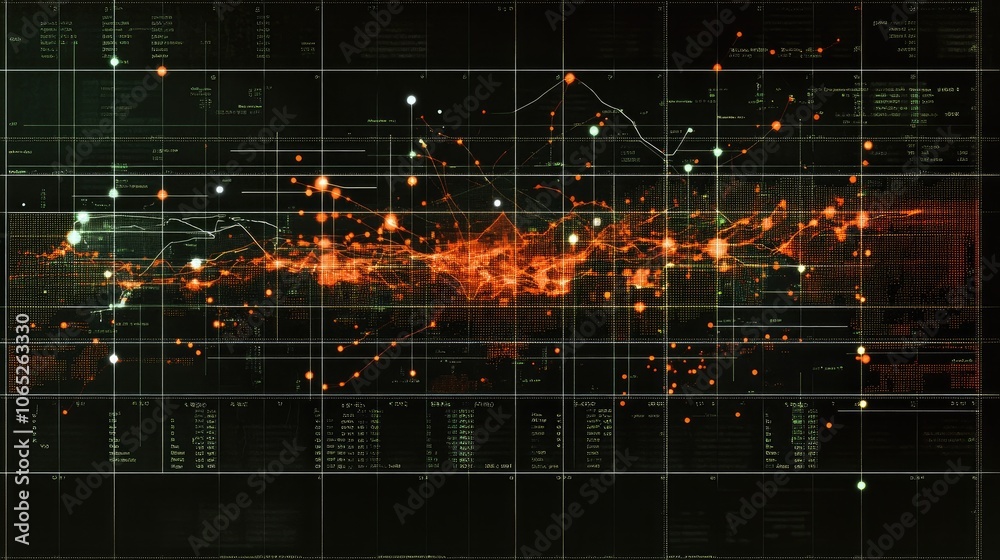 Poster data visualization with dynamic graphs and patterns