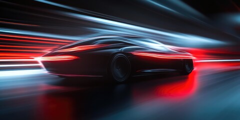 Fototapeta premium Fast-Paced Automotive Photography with Light Effects