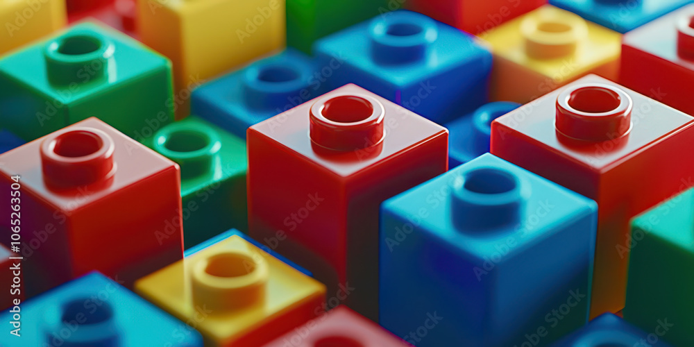 Poster A row of colorful with a blue one in the middle