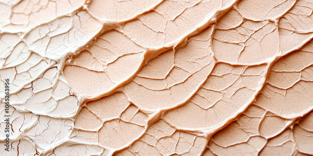 Poster A close up of a face with a white and tan color scheme