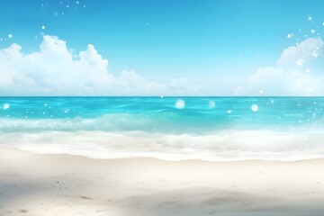 Fototapeta premium Tropical Beach with Blue Sky and White Sand