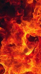 Abstract Fiery Flames Background   Burning Red and Orange Design