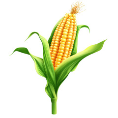 Vibrant Corn on the Cob with Lush Green Leaves