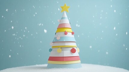 Colorful Paper Christmas Tree Decoration
