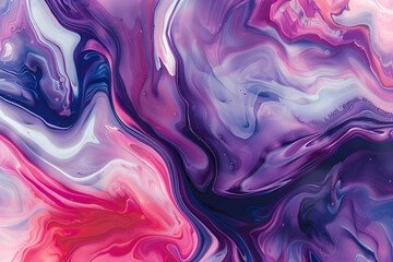 Obraz premium Abstract purple and pink liquid marble background with fluid art. Artistic painting of swirling, dreamy colors in an iridescent color palette