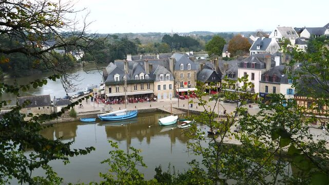 A view of the Saint-Goustan harbor. Auray, France - November 4, 2024