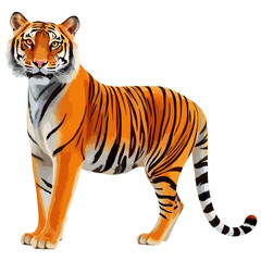 Obraz premium Vector, full body photograph of a tiger