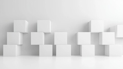Create stunning interior designs using minimalist white cubes for modern spaces
