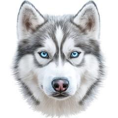 Fototapeta premium Majestic Siberian Husky Portrait with Striking Blue Eyes