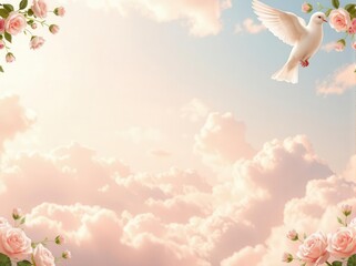 Elegant funeral flyer background with space for heartfelt messages