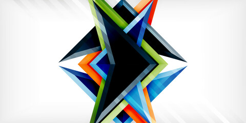 Obraz premium Abstract background color triangles and arrows composition. Vector Illustration For Wallpaper, Banner, Background, Card, Book Illustration, landing page
