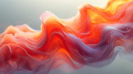 Obraz premium Vibrant abstract swirls of orange and red paint.