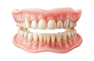 Obraz premium Detailed view of a human dental model with upper and lower teeth, transparent