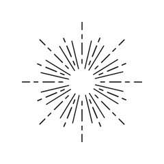 Obraz premium Halftone effect Sunburst line Vector Illustration