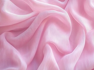 Fototapeta premium A soft pink fabric background with clean minimalist lines, creating an elegant and uncluttered design perfect for modern, peaceful aesthetics.AI Generation