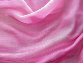 Obraz premium A soft pink fabric background with clean minimalist lines, creating an elegant and uncluttered design perfect for modern, peaceful aesthetics.AI Generation